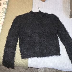 Love Tree Black Fuzzy Sweater